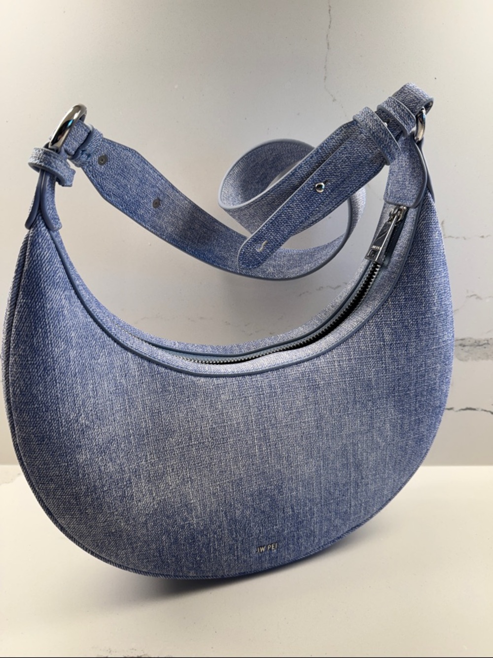J.W. Pei Curved Bag in Denim Blue